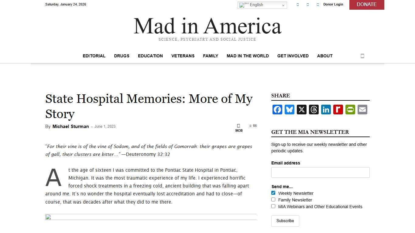 State Hospital Memories: More of My Story - Mad In America